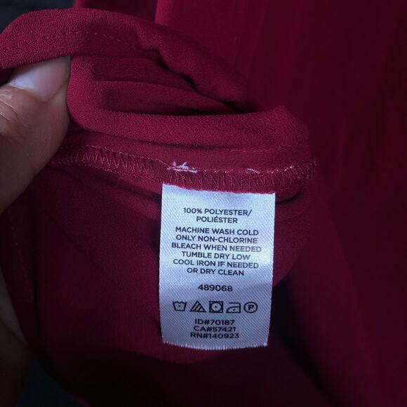 LOFT Womens Blouse Purple Long Sheer Sleeve Round Neck Stretch Small - Picture 5 of 10